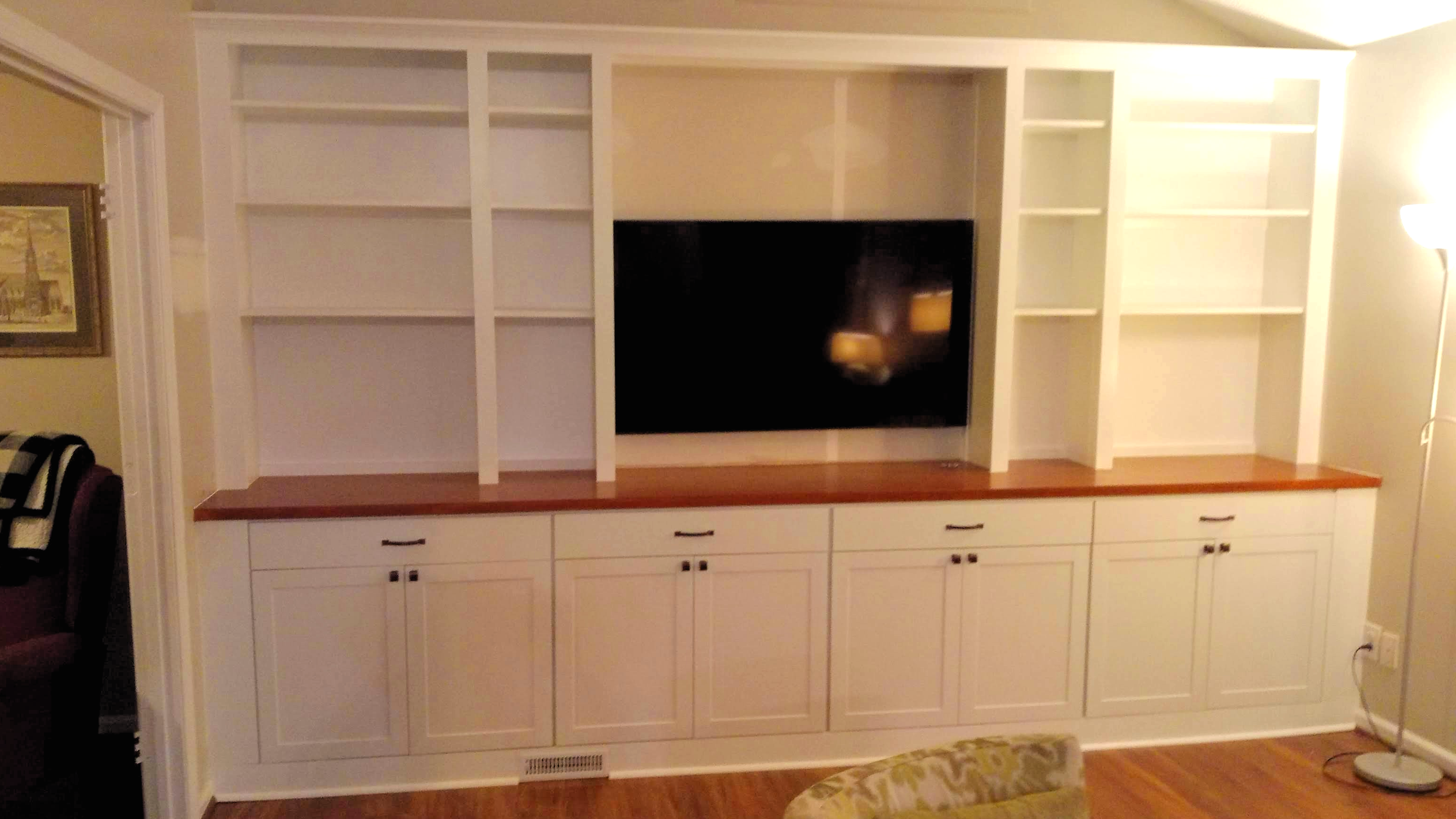 Bookcases & Cabinets: BILLY Cases w Standard Cabinets and TV