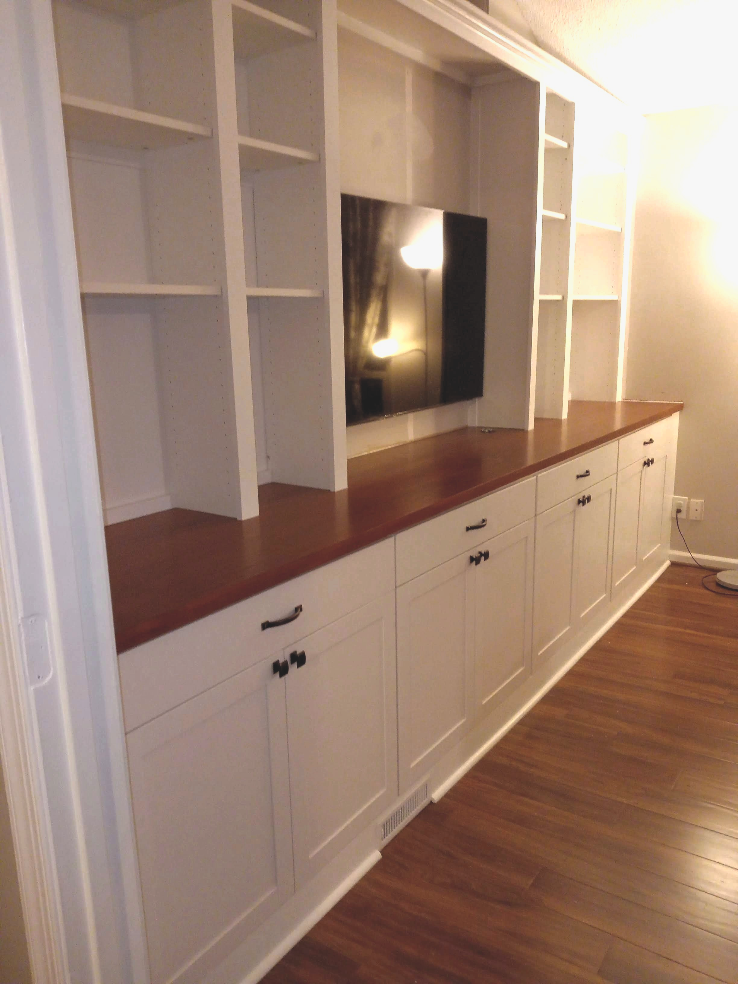 Bookcases & Cabinets: BILLY Cases w Standard Cabinets and TV Oblique View