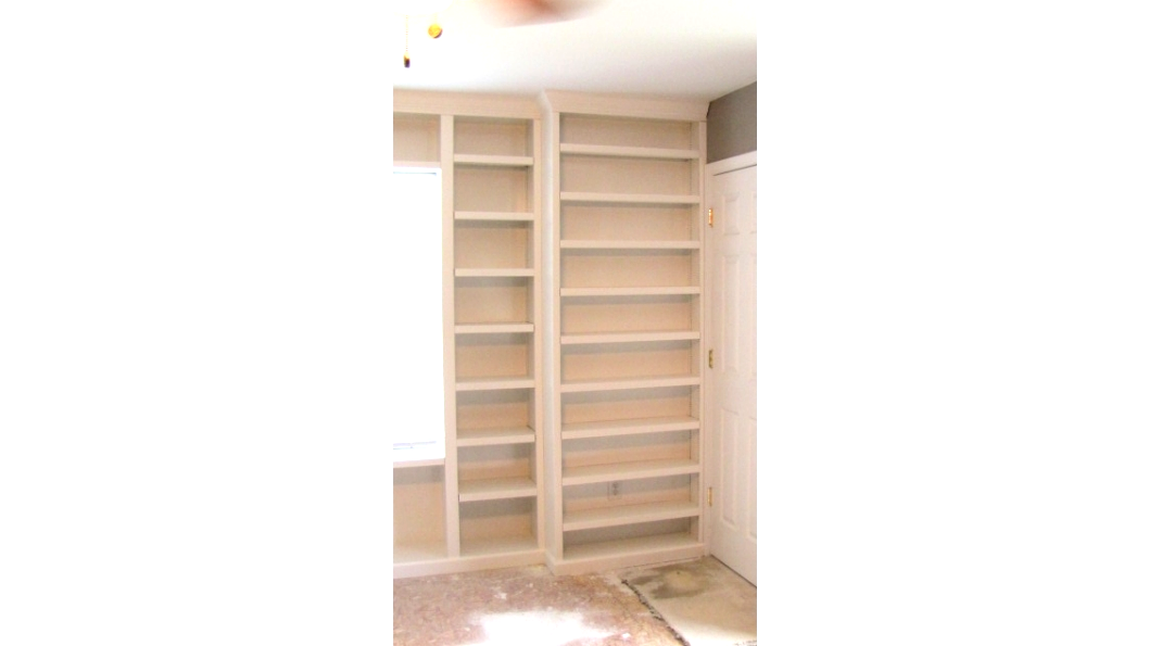 Bookcases & Cabinets: Custom Cases w Standard Base Cabinets